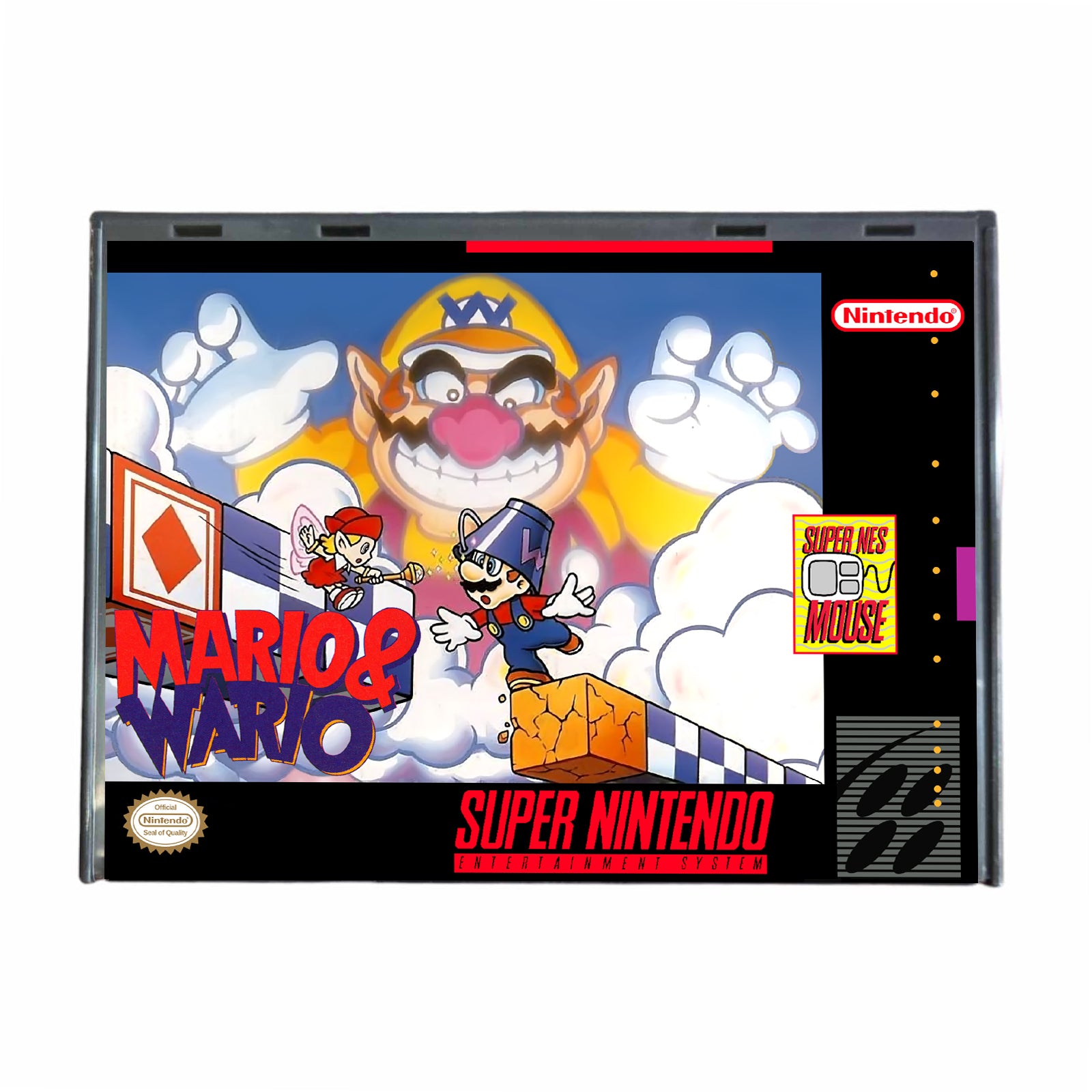 Nes Super Famicom Mini English Mario Wario (Puzzle Game) SNES