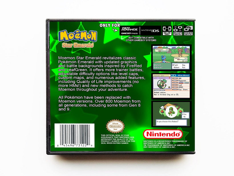 Pokemon Moemon Star Emerald (Gameboy Advance GBA)