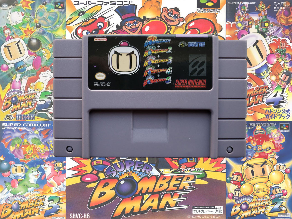 Super Bomberman 5 Bomber Man V Complete Set! Nintendo Super