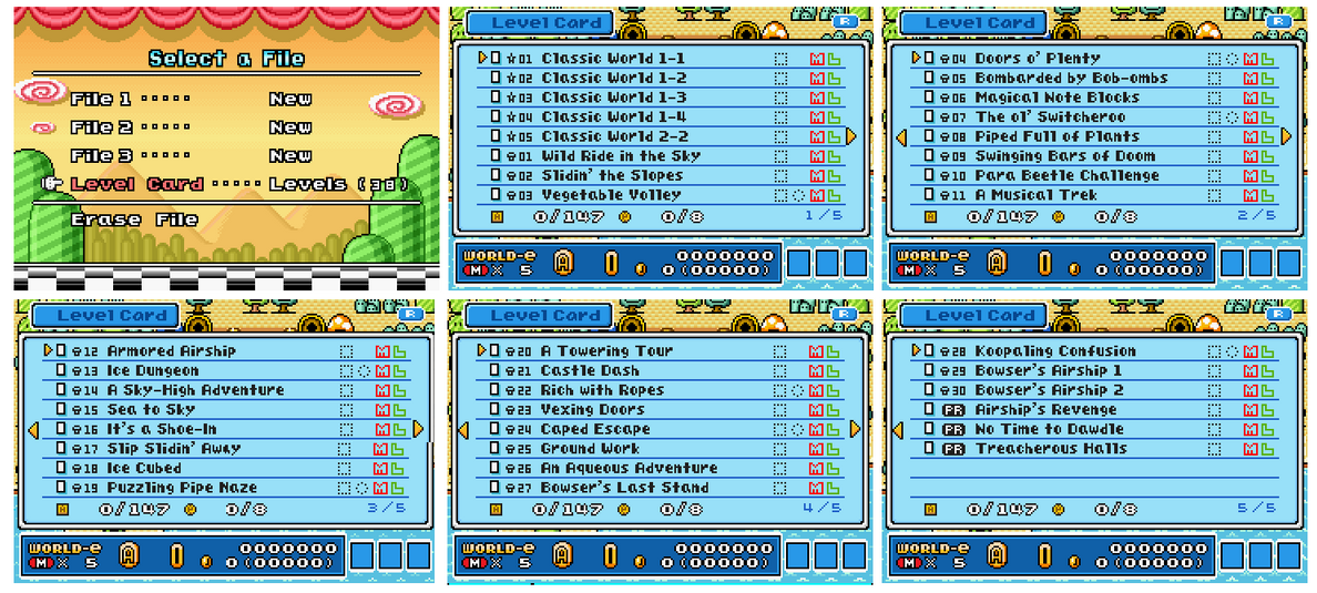 Super Mario Advance 4 Bros 3 BONUS 38 e-Reader ecard Levels Gameboy Advance GBA