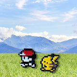 Pokemon Ash and Pikachu 8 bit - Metal Enamel Pin