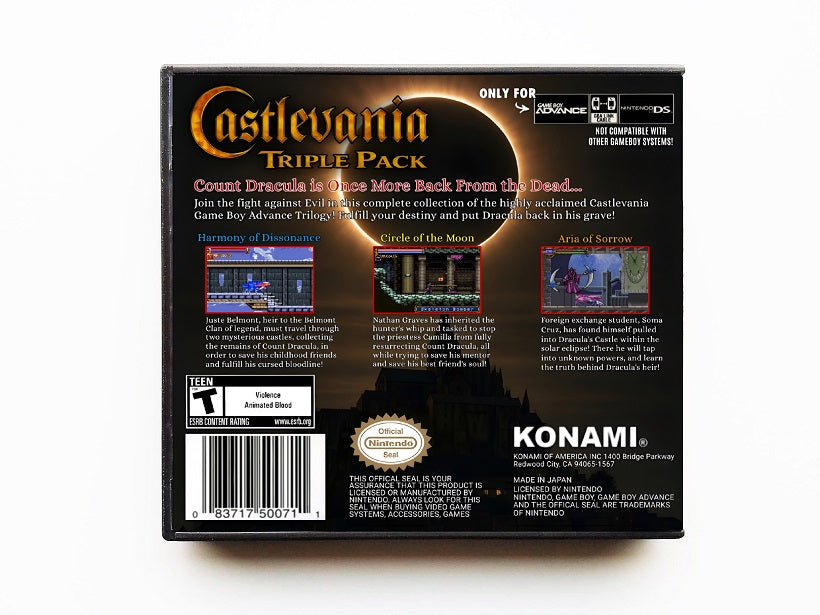 Castlevania Triple Pack Aria Sorrow Harmony of Dissonance Circle