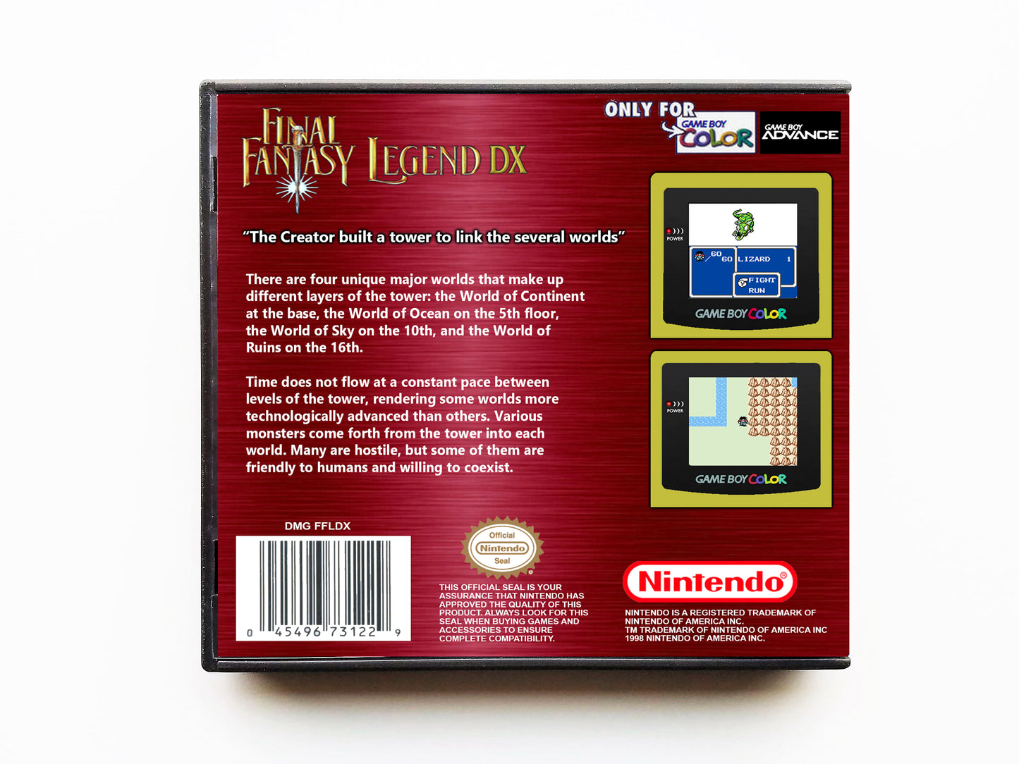 Final Fantasy Legend DX "Now In Color" (Gameboy Color GBC)
