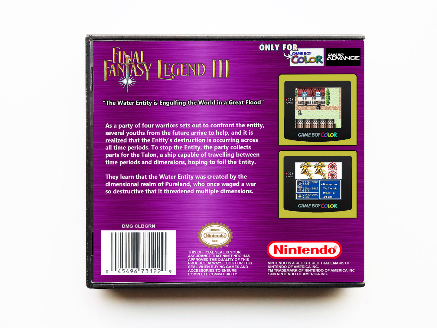 Final Fantasy Legend III DX "Now In Color" (Gameboy Color GBC)