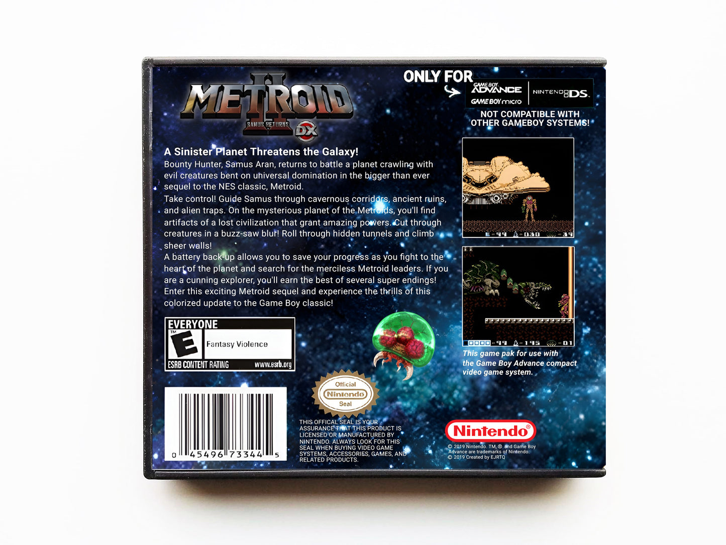 Metroid II  2 DX 'EJRTQ Colorized' (Gameboy Advance GBA)