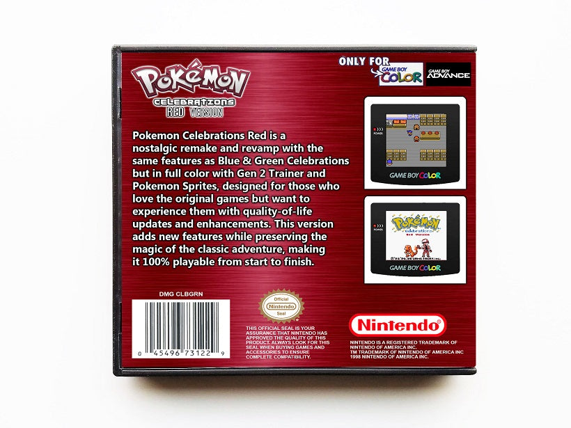 Pokemon Celebrations Red (Gameboy Color GBC)