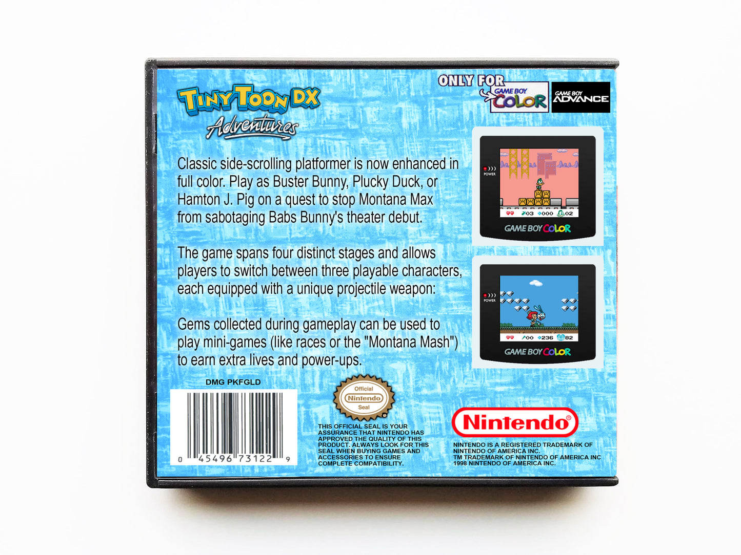 Tiny Toon Adventure DX Babs Big Break "Full Color" (Gameboy Color GBC)