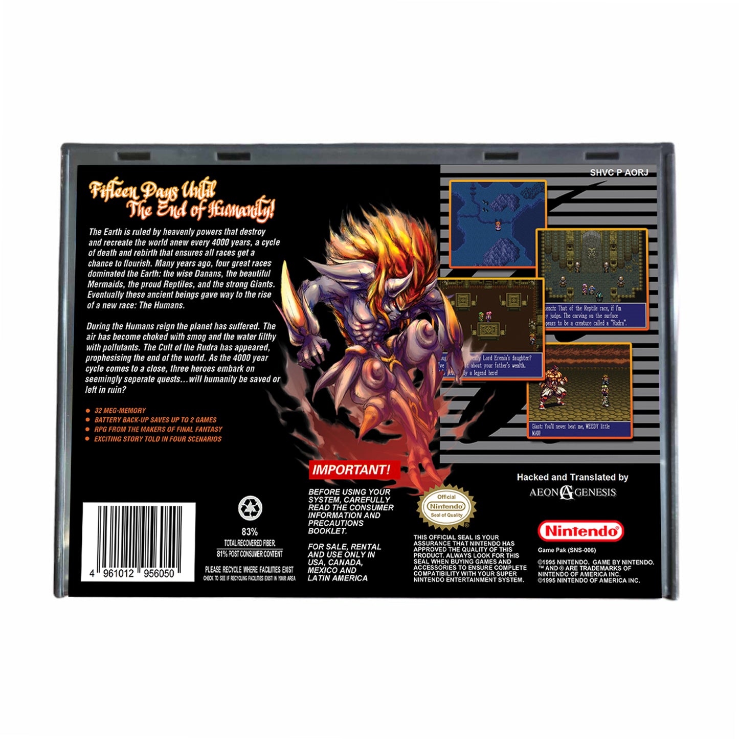 Treasure of the Rudras - (Super Nintendo SNES)