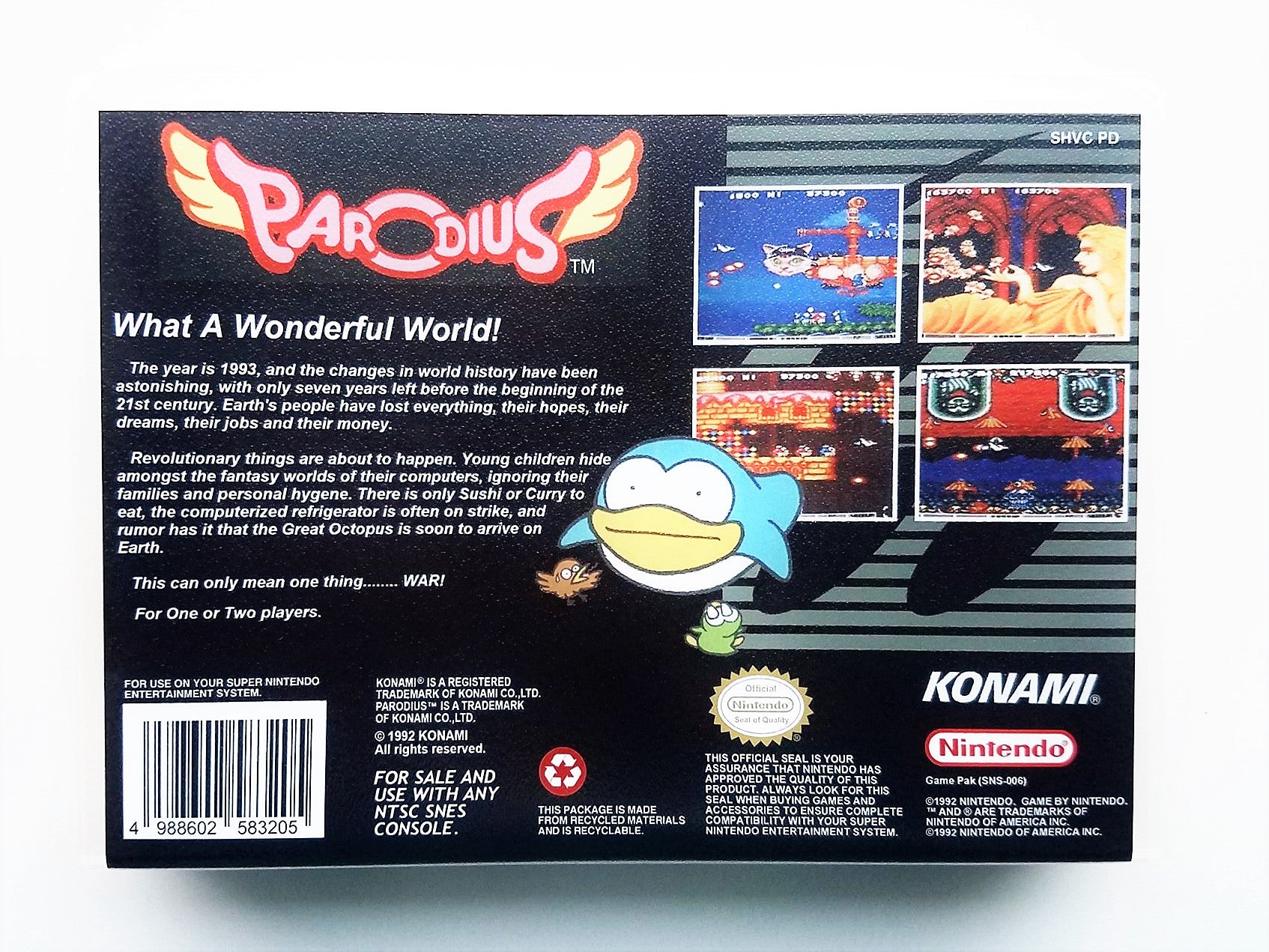 Parodius (SHMUP Space Shooter)- Super Nintendo SNES – Retro