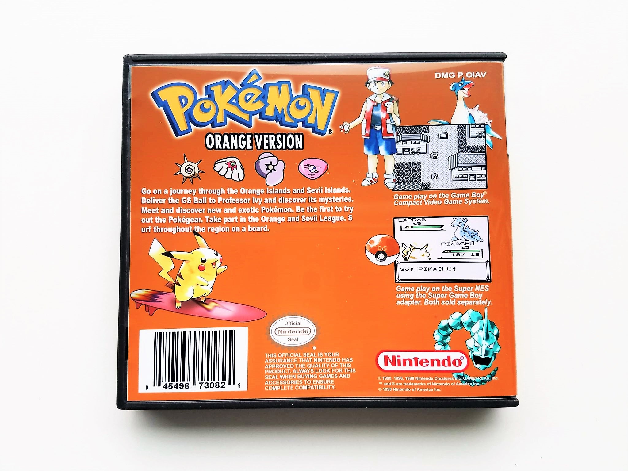 Pokémon Gameboy Color Translucent Orange selling Nintendo GBC Cartridge Anime Manga NES