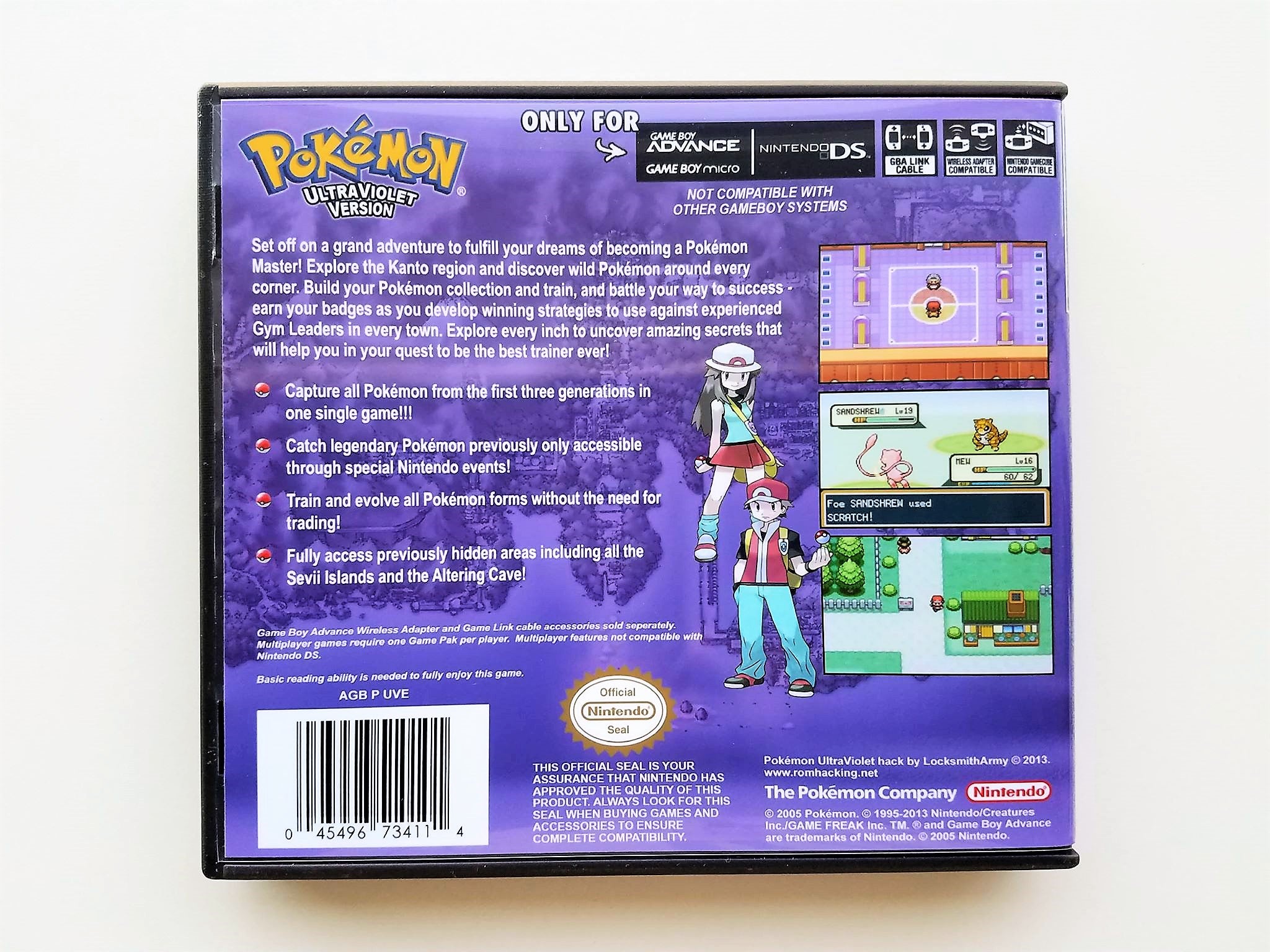 Pokemon Ultra Violet Version (Gameboy Advance - GBA) Custom Fan made ...