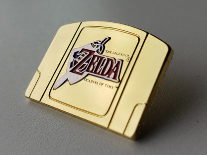 Legend of Zelda Ocarina of Time Gold Cartridge - Metal Collector Pin